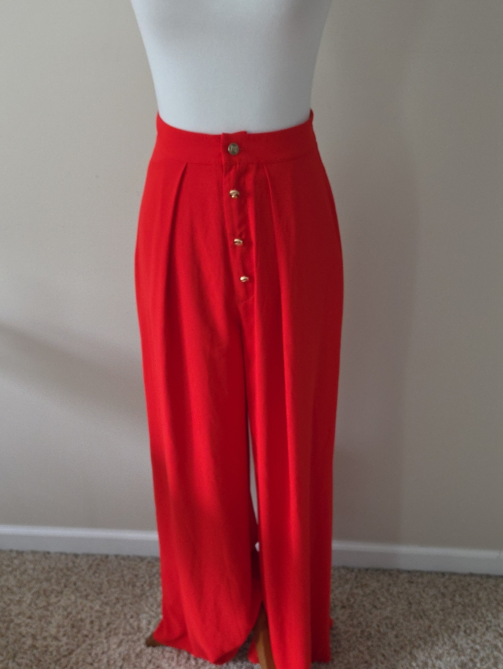 Meshki Elora Palazzo Red High-Waist Wide Leg Pants Brand New